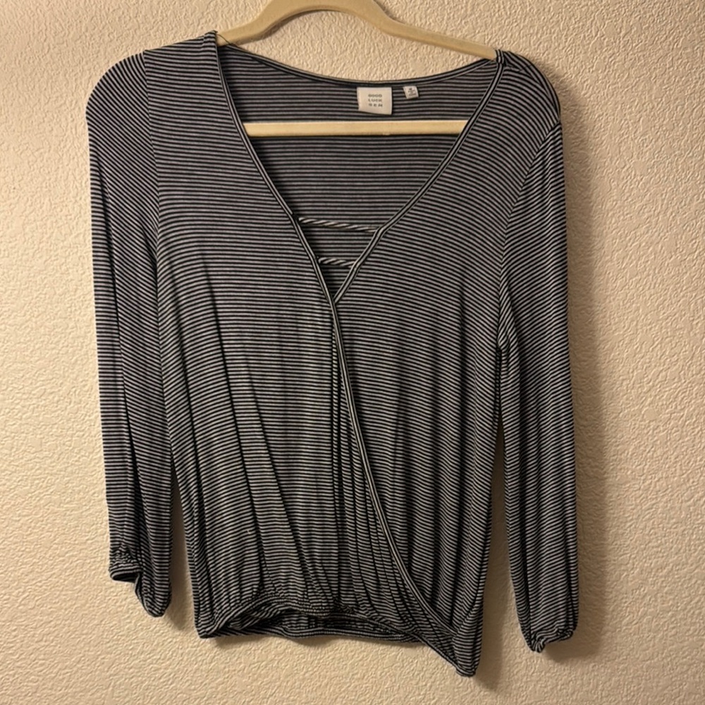Striped V-Neck Women's Top